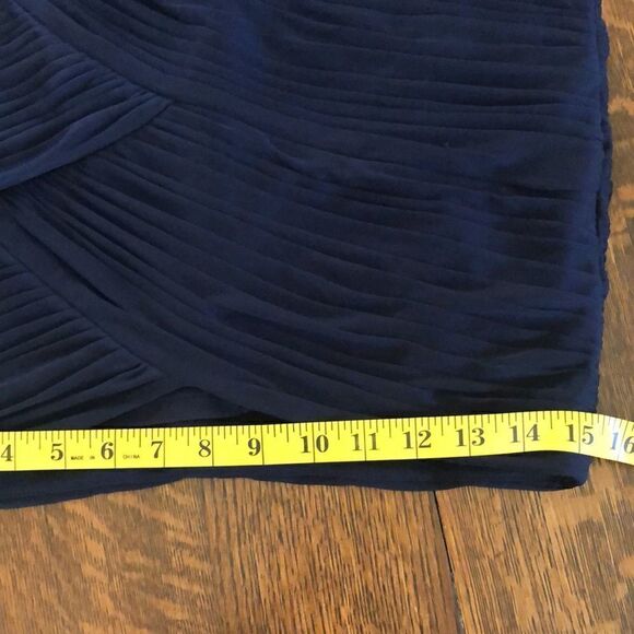 Adrianna Papell Collection Navy Blue Strapless Shutter Pleat Dress - Picture 13 of 14